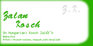 zalan kosch business card